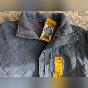 Eddie Bauer Blue Quilted Fleece 3 Pockets Jacket. Size M.